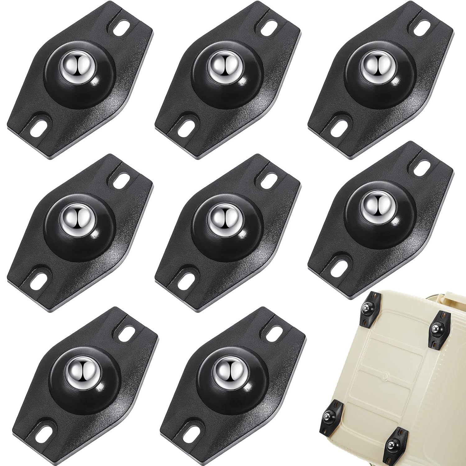 8 Pcs Self Adhesive Caster Wheels Mini Swivel 360 Degree Rotation Sticky Pulley Wheels with Ball Bearings Roller Casters for Furniture Storage Box 8 Pcs Self Adhesive Caster Wheels Mini Swivel 360 Degree Rotation Sticky Pulley Wheels with Ball Bearings Roller Casters for Furniture Storage Box