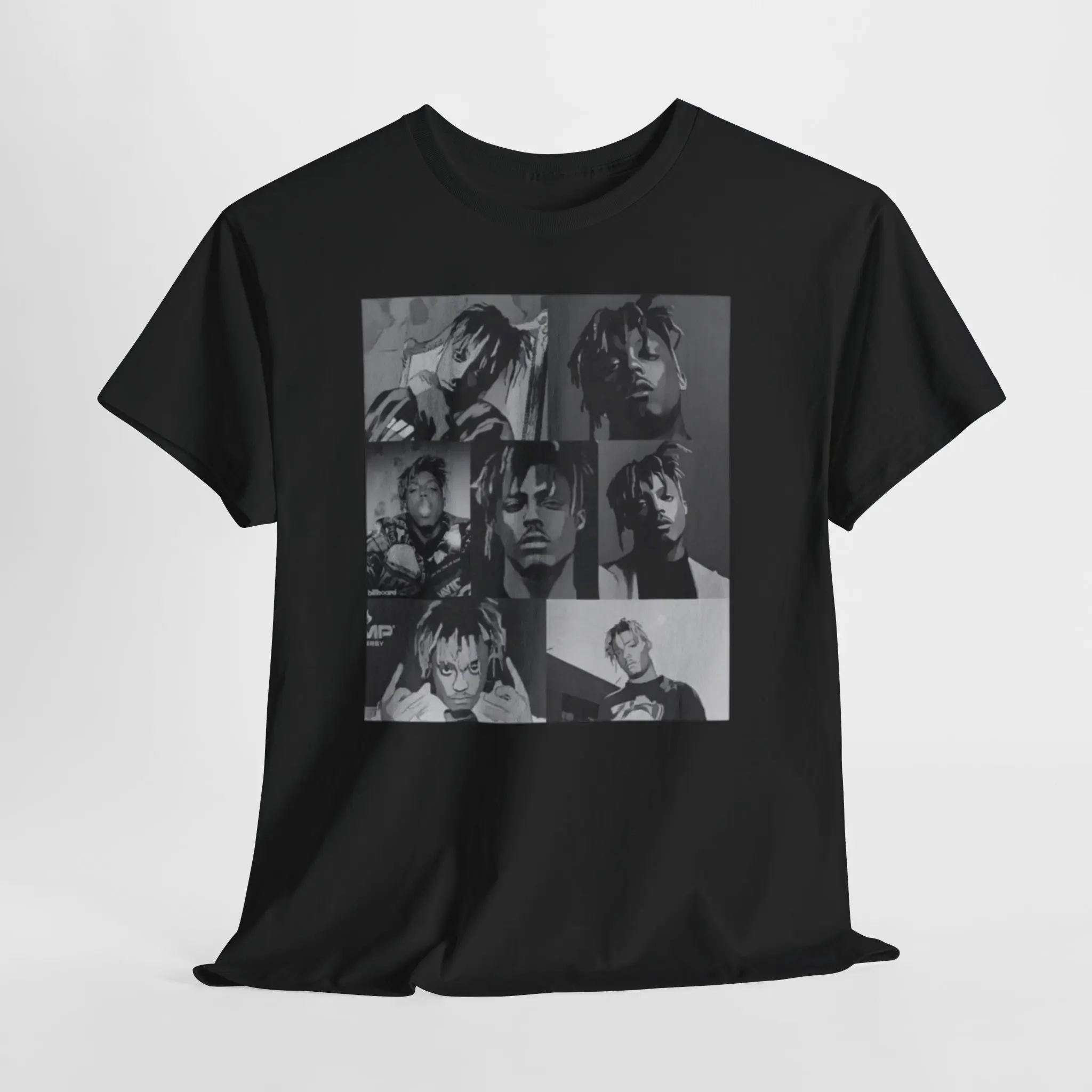 Black and White Grunge Photo Collage T-Shirt | Square Portrait Tee WRLD
