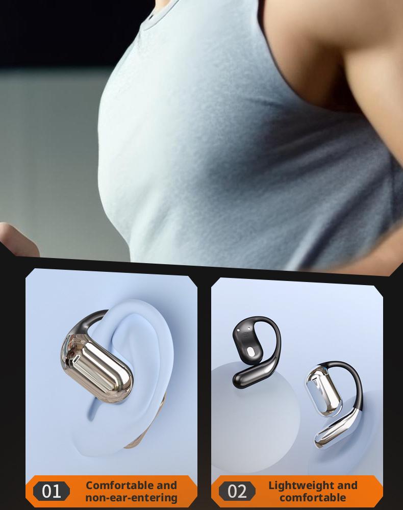 2026 Open Ear Bluetooth Headphones, LED Digital Display, DT5.0 Directional Sound, 13mm Dynamic Driver, 75H Playtime, Over-Ear Wireless Earbuds for Sports/Running