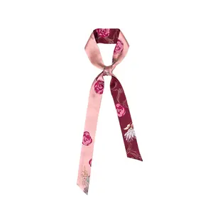 "Dream Hunter" Silk Skinny Scarf - Ruby Red
