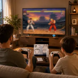 Retro Mass Games Console (No PS2/N64) - Tech Gadgets, 20000+ Built-in Games, 9 Emulators, 2 Wireless Controllers, HD Output, 64GB SD Card, Portable Gaming System - Father's Day Gifts for Kids & Adults