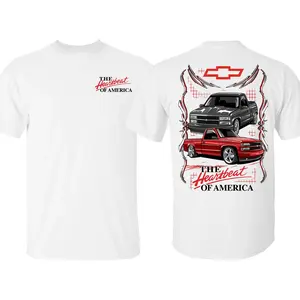 Chevy OBS Truck Men's T-Shirt – Retro Heartbeat of America Graphic Tee,Car Lover Tee,Full Color, 100% Cotton Unisex Tee Made in USA.