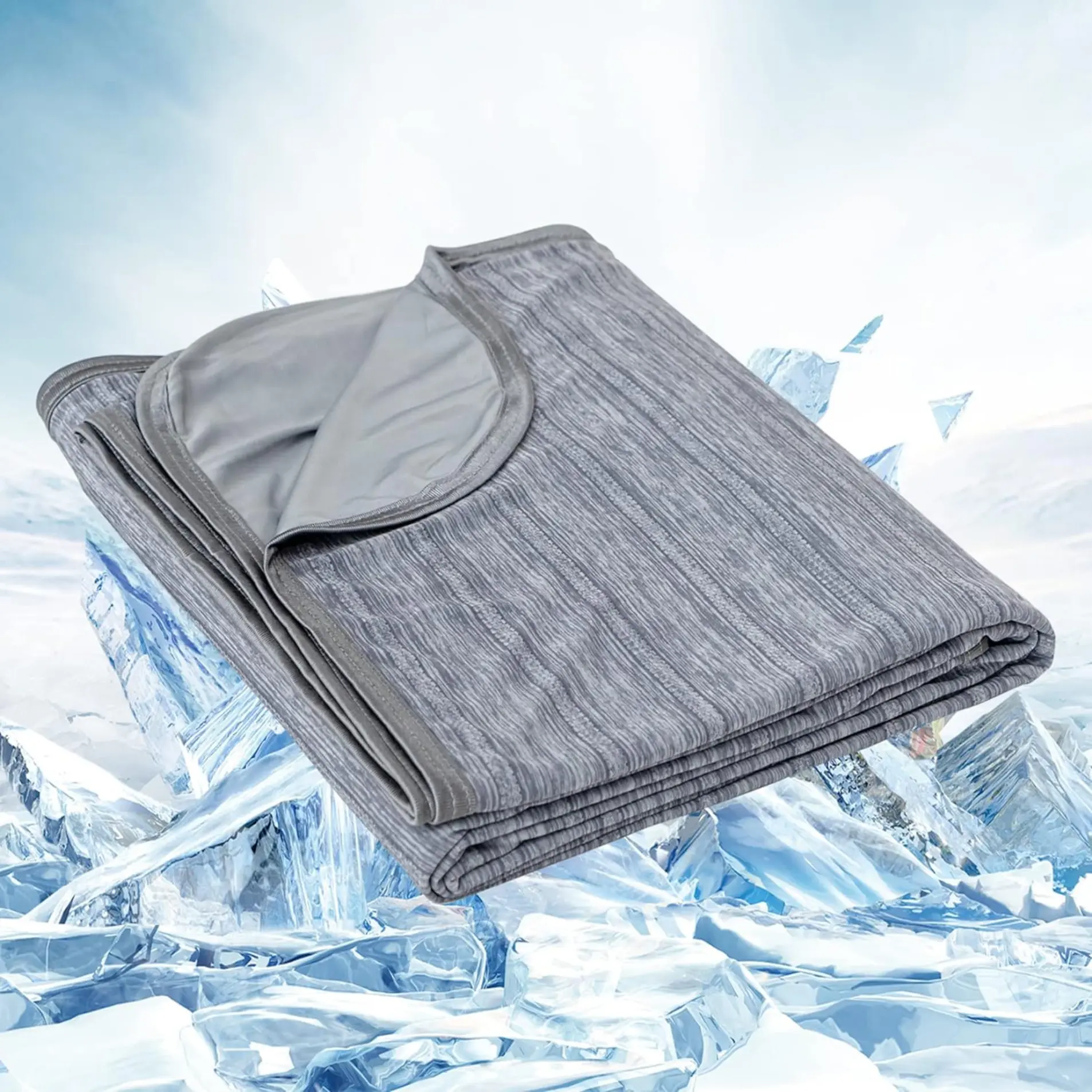 【Summer Sale】Cooling Blanket Throw Size, Summer Blanket for Hot Sleepers, Arc-Chill Q-Max >0.5 Cool Fiber, Thin Lightweight Breathable Cold Throw Blanket for Bed Couch All Season Use, 50"x70", Grey