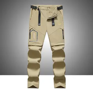 Men’s waterproof hiking outdoor quick-dry cargo pants, abrasion-resistant breathable 3D softshell pants, two-piece detachable stretch casual pants for couples #SummerWins