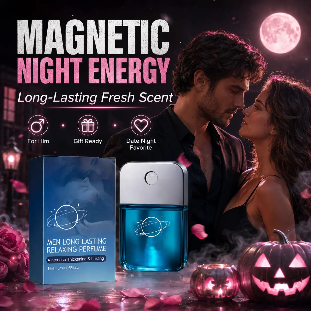 Unisex Pheromone Perfume Long Lasting Woody Fresh Scent Eau De Parfum Bergamot Cedarwood Patchouli Notes Date Night 45ml Gift Box Quiet to Confident Magnetic Smellmaxxing Signature Scent Birthday Anniversary Christmas Gift for Him Her