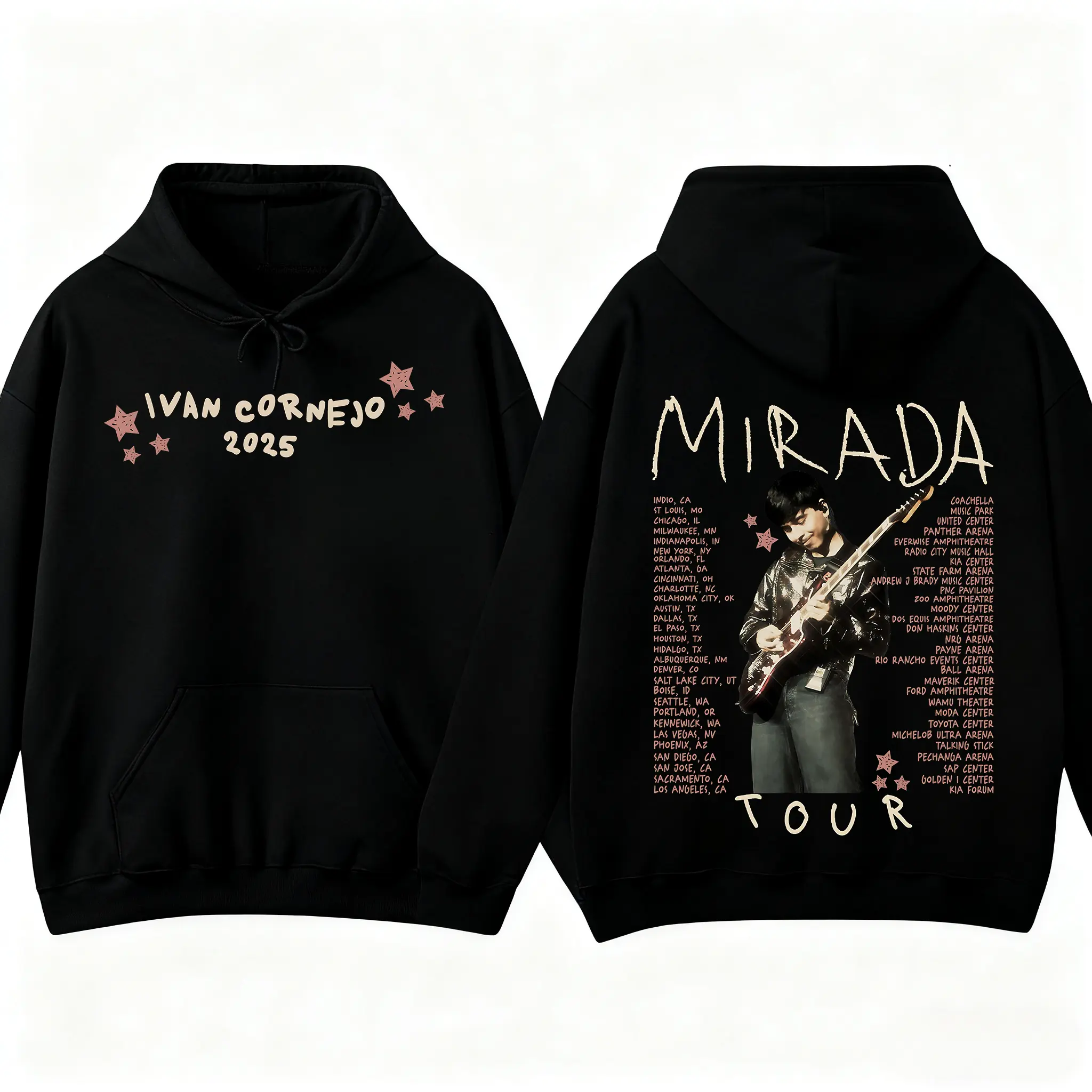 Women's Ivan Cornejo 'Mirada Tour 2025' Concert Graphic Hoodie - Long-Sleeve Pullover Sweatshirt, Casual Style Top, American Latin Music Fan Streetwear, Comfortable Fit