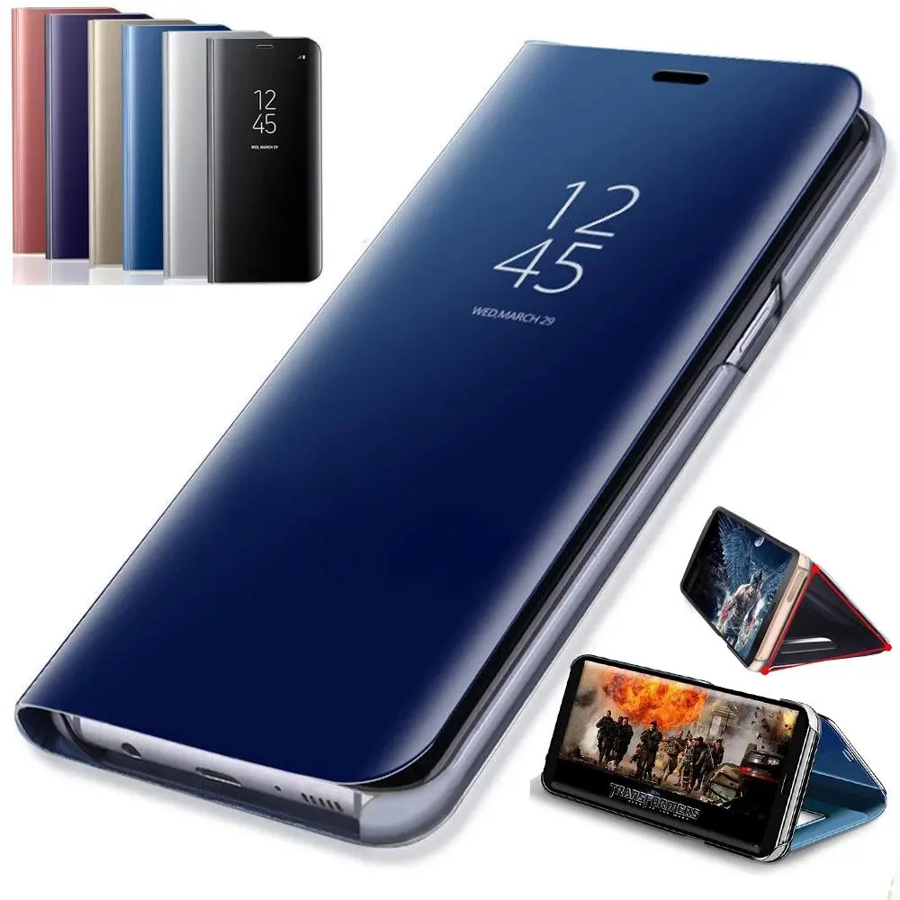 Mirror Flip Cases For Xiaomi Redmi Note 15 14 13 12 11 Pro Plus 5G Stand Holder Phone Case Redmi Note 10S 11S 12S 10 Pro Cover