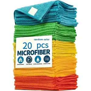 20PCS Multi Purpose Cleaning Cloths Super Absorbent Microfiber Dish Towels for Kitchen Bathroom Car Home Office Outdoor Use Durable Lint Free Bulk Cleaning Set Christmas Thanksgiving