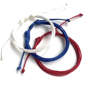 Solid String Bracelet | Waterproof Adjustable Surfer Bracelet | Stackable Beach Bracelet for Men & Women