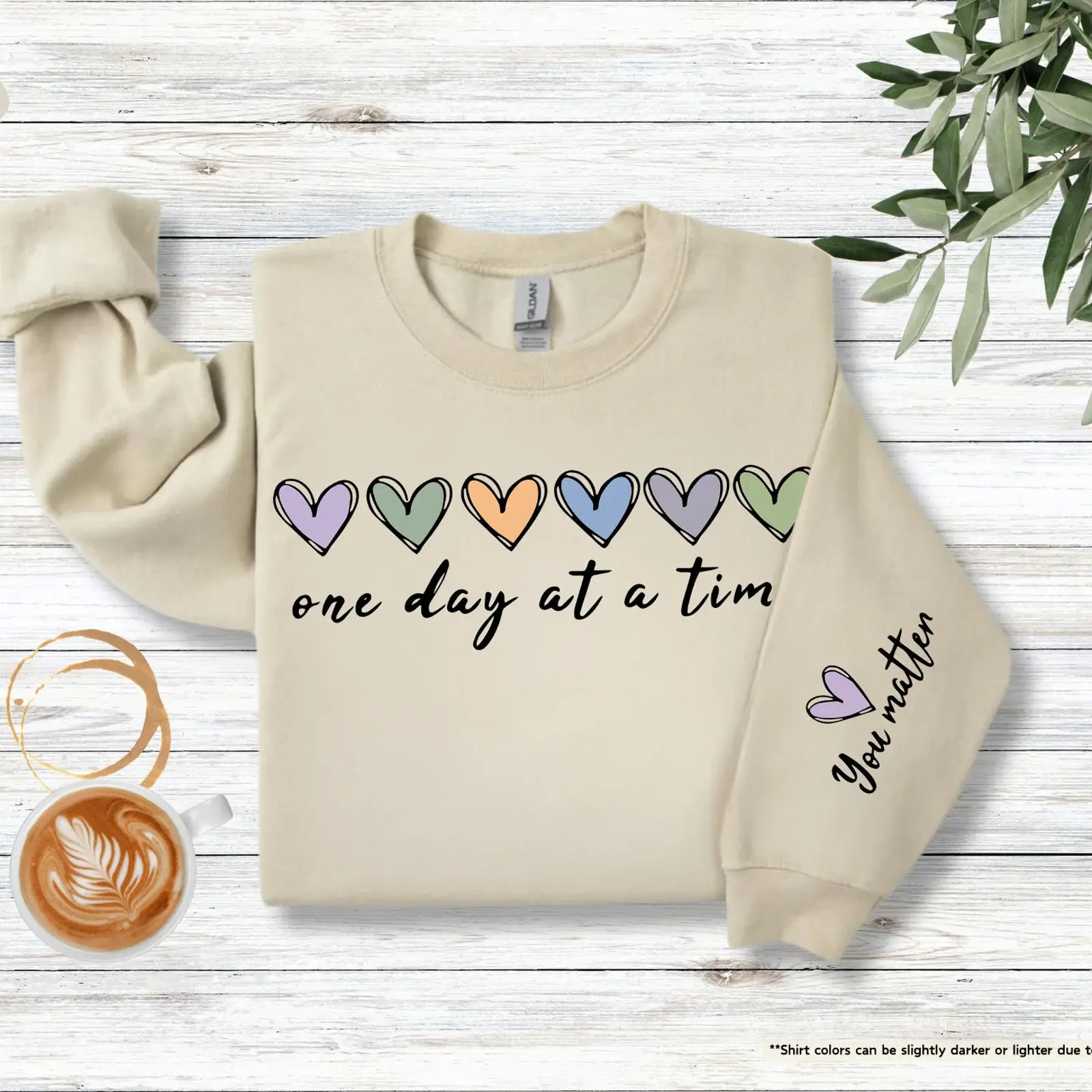 One Day At A Time Sweatshirt, You Matter Sweatshirt, Mental Health Sweatshirt, Motivational Sweater, Heart Sweatshirt