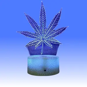 Leaf 3d Led Table Lamp Night Light Optical Visual Illusion Home Decor Lighting,maple Leaves 01
