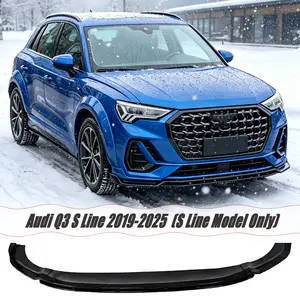 MUTUSAISI Front Bumper Lip Splitter Spoiler Fit for Audi Q3 S Line 2019-2025 MK2 F3 (S Line Model Only), 4pcs Air Dam Chin Body Kit Underbody Lip Accessories