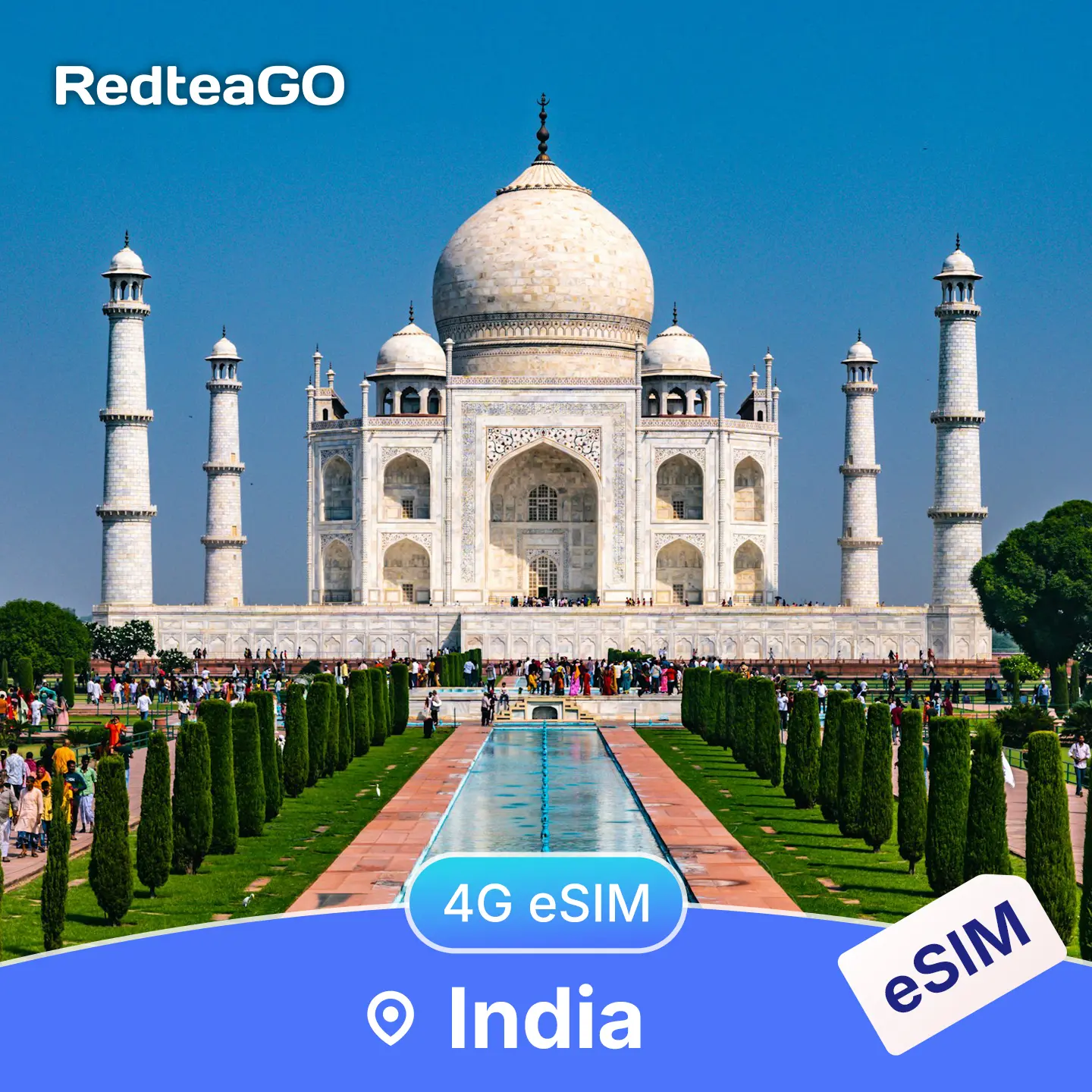 RedteaGO India eSIM Unlimited Data 4G | Instant Activation | No SIM Card Needed Travel Data Plan | No Roaming | High Speed 5G | Instant Setup