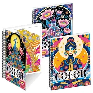 3 Pack Adult Coloring Books for Women 72 Pages Thick A4 Paper No Bleed-Through Spiral-Bound Zen Animal Flower Designs Stress Relief Ideal Gifts for Birthdays Halloween Christmas New Year