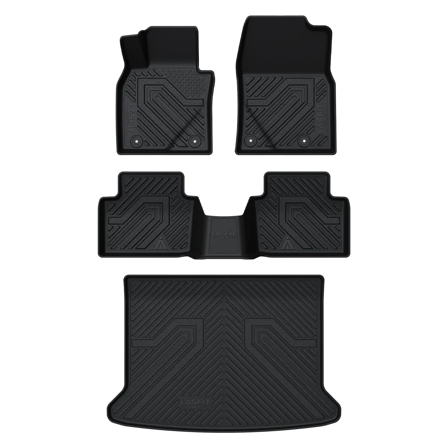Lasfit Deep-Tread Car Floor Mats & Cargo Mat, Car Interior Accessory, Custom-Fit for 2020-2025 Mazda CX-30, Deep-Tread Floor Mats
