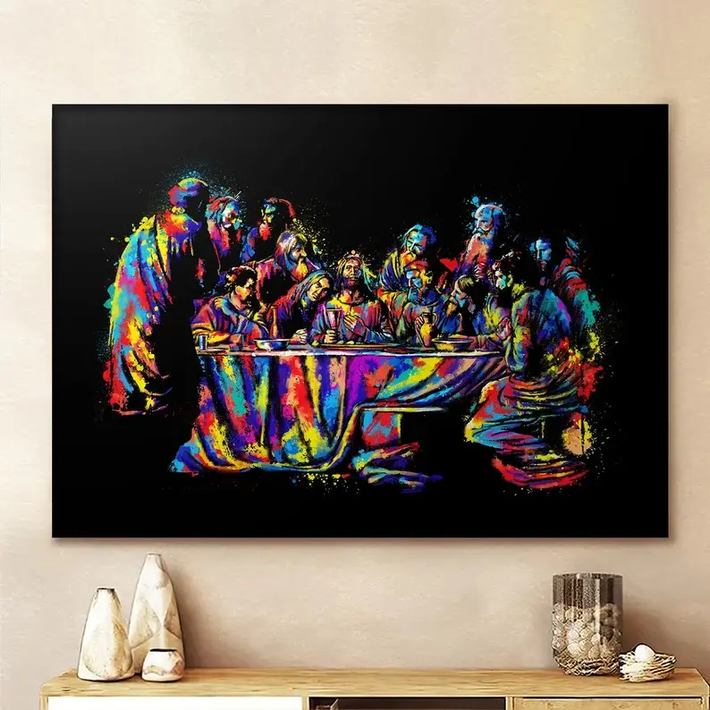 THE LAST SUPPER Canvas Jesus Christ Wall Art Canvas Picture Jesus Home Decor God 1