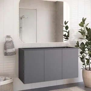 Modway Bryn 48" Wall-Mount Bathroom Vanity (Sink Basin Not Included) in Gray