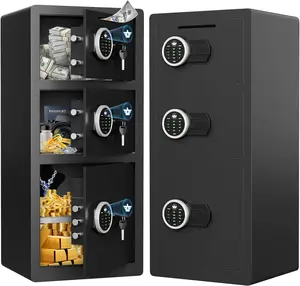 8.0 Cu ft Extra Large Drop Slot Safes Home Safe Box Fireproof Waterproof Digital Safe Money Safes with 3 Door,Drop Slot,Key Hook,Adjustable Shelf, Backlit Keypad and Dual Alarm for Home,Office