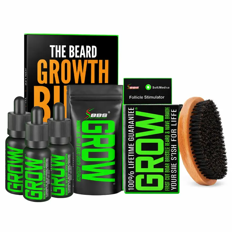 Best Beard Stuff GROW EPIC 3-Pack XXL Beard Growth Accelerator – High-Performance Beard Care Formula for Thicker, Fuller-Looking Beard