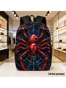 Red Spider, Lightweight, Large-capacity Unisex Backpack with Adjustable Shoulder Straps, Side Pockets, Suitable for Casual Wear, Commuting, and Multiple Uses. Ideal for Hiking, Mountaineering, and Adventure, as Well as as a Laptop Bag.