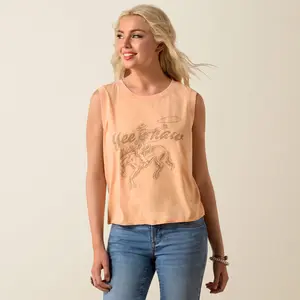 Ariat Wild Roper Tank in Orange Chiffon