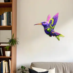 Vivid Hummingbird Wall Sculpture, Dual Color Bird Metal Decor, Perfect Gift for Bird Lovers & Art Enthusiasts, Modern Home Decoration