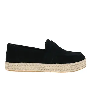 TOMS Womens Blakely Platform Espadrille Loafers Casual - Black