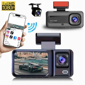 3 Lens Car DVR, Car Rear View Camera, Car Video Surveillance, Parking Lot Monitoring, Loop Recording, Car DVR with 3 Cameras