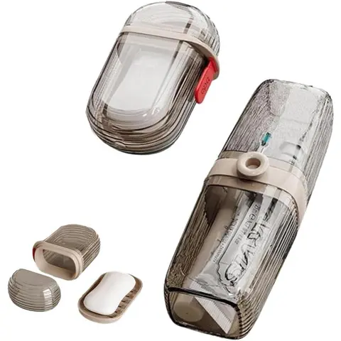 Waterproof Plastic Travel Soap Case Set with Lid - Hard PP/PE Resists Wear Tool Case & Box, Detachable Parts Rinse Clean Travel Organizer Soap Saver for Gym, Hiking, Camping, Leakproof Seal Keeps Bag Dry