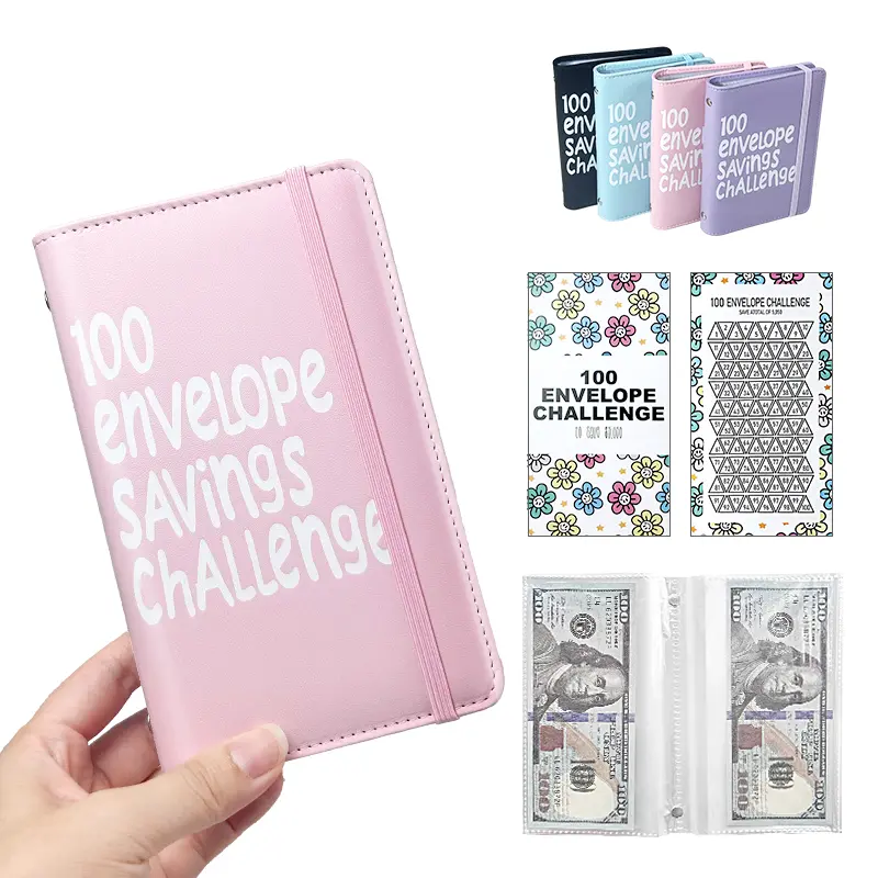 2026 New Model 100 Envelopes Money Saving Challenge with Cute Stickers, Money Saving Binder with Cash Envelopes, Budget Binder Savings Challenge Book for 100 Day to Save $5,050 for Budgeting Planner