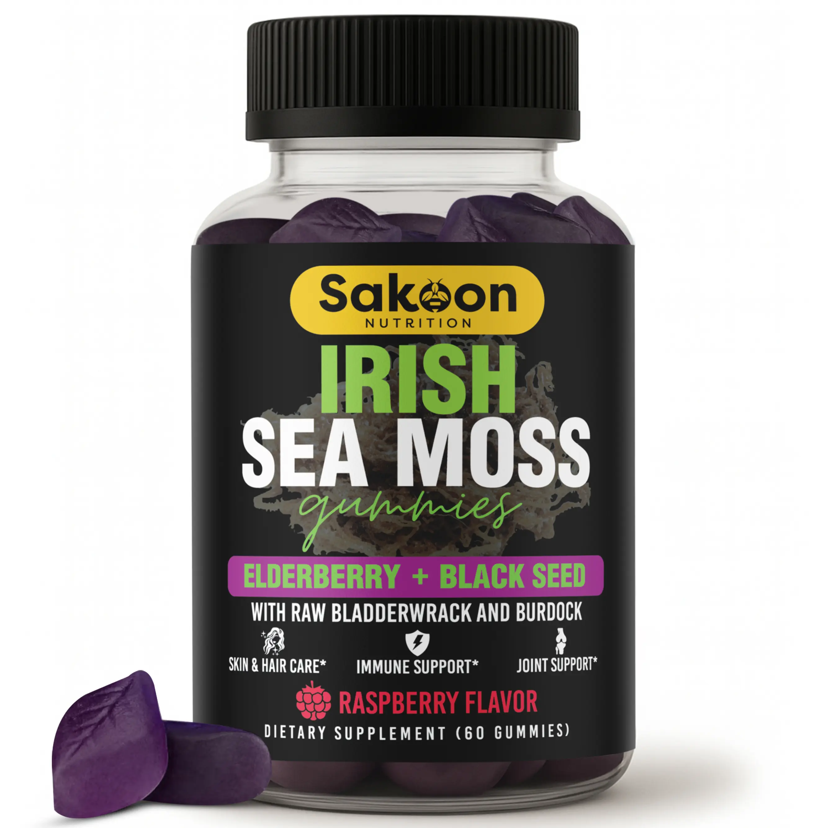 Sea Moss Gummies With Elderberry & Black Seed Oil Sea Moss Gummies With Elderberry & Black Seed Oil