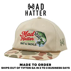 Bait & Tackle Embroidered Trucker Hat Snapback Adjustable (Up To Size 8 Head)