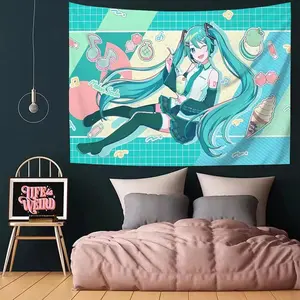 P-Project S-S-Sekai Cartoon Anime Tapestry Decorate Wall Tapestry Room Decoration Items Home Decor Dorm Wall Hanging Banner Backdrop