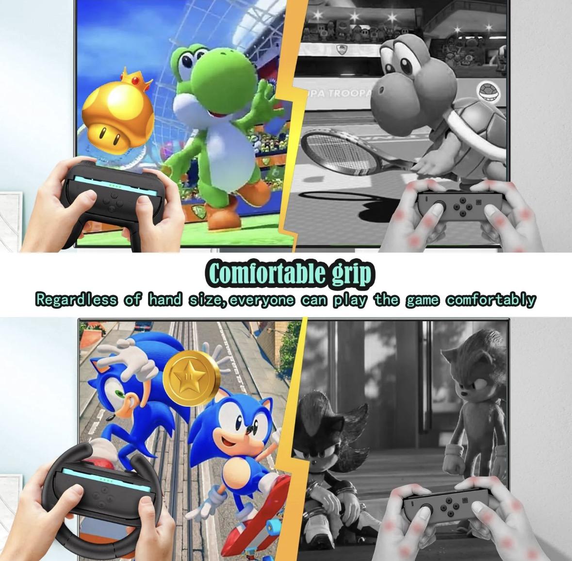 Switch 2 Steering Wheel for Nintendo Switch 2 – Family-Friendly Joy-Con Controller Grip – Kid-Safe Switch 2 Racing Wheel – Fun Switch 2 Accessories for Mario Kar