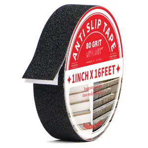 Anti Slip Grip Tape, 1 Inch x 16.5 , Black, , Non Skid Tape for Stairs, Skateboards, Concrete, Metal, Plastic, Tile, Laminate, Mats, Carpet, Leather