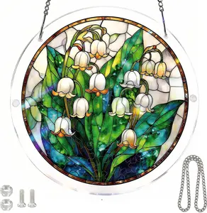 Acrylic Puzzles Suncatcher Window Hanging,83 Pieces 7.4 Inch Sun Catcher Acrylic Puzzles Garden Decoration for Women Men Mom Birthday Gift
