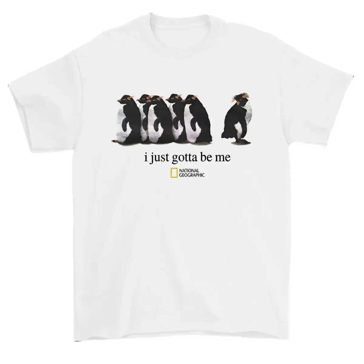 National Geographic Penguin Graphic Tshirt Humor Cotton Short Sleeve Crew Neck Loose Fit Casual Streetwear Tee for Him Her Fashion Apparel