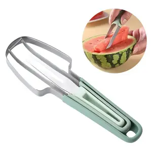 3-in-1 Watermelon Cutter Fruit Carving Knife Multi-functional Melon Fork Slicer Tool For Camping Kitchen Gadgets