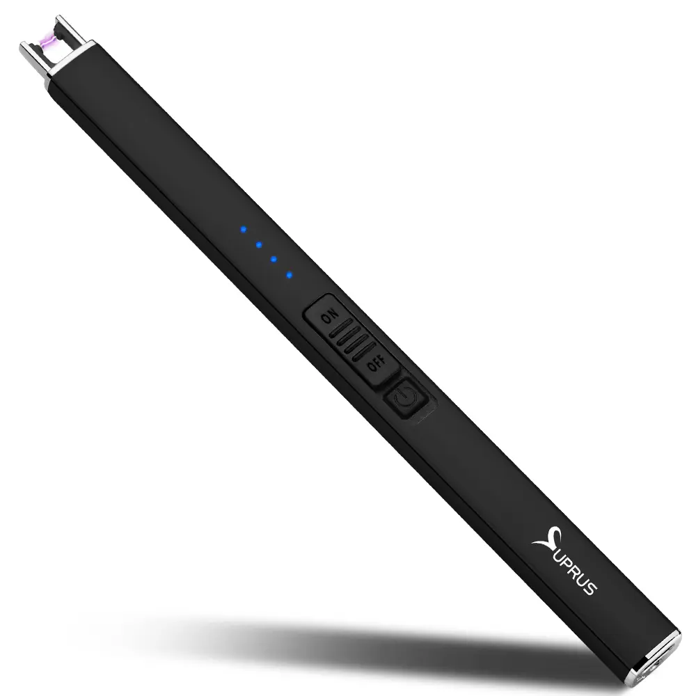 SUPRUS Electronic Handheld Lighter - Windproof Plasma, Flameless, USB Rechargeable Kitchen Fire Starter with Safety Lock for Candle, BBQ, Outdoor Portable Use, Electronic Lighter, Outdoor Portable Lighter