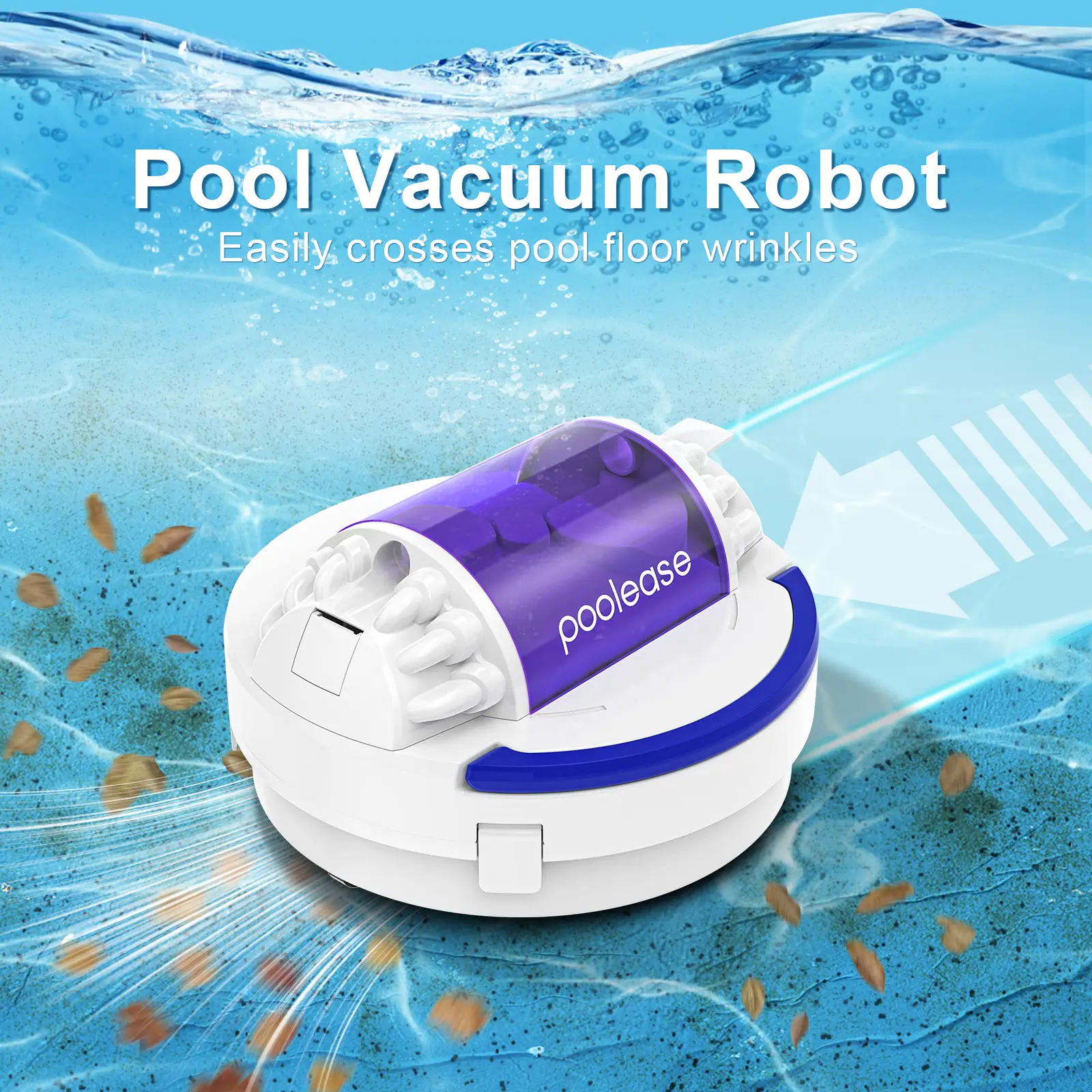 【Labor Day Sale】POOLEASE X1 Pool Vacuum Cordless Pool Cleaning Robot, 45W Dual-Motor Self-Parking Enhanced with 2L Debris Capacity， for Above/In Groun