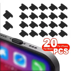20-Pack Micro-USB Dust Plugs, Silicone Micro-USB Port Covers, Protective Caps for Charging Ports, Durable and Easy to Use