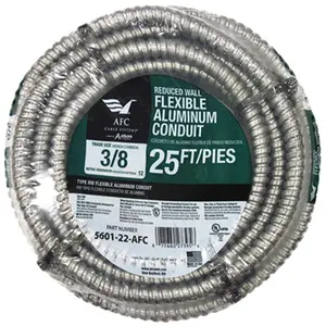 AFC Cable Systems 5601-22-AFC 0.38 in. x 25 ft. Reduced Flex Wall Aluminum Conduit