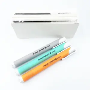 Jovely Retractable Click Eraser for Pencil Writing, Pocket Pen-Style Pencil Premium Rubber Stick Eraser with 3 Assorted Barrels(with 15 Refill)
