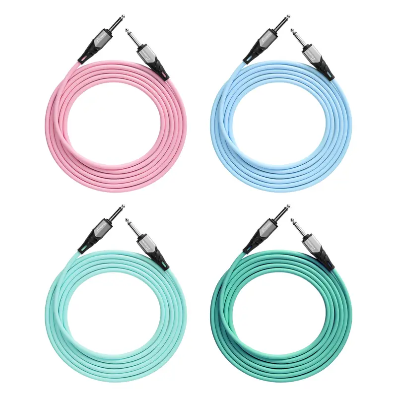 LEKATO Guitar Cable 10ft/3m Noise Reduction Professional Musical Instrument Cable Flexible Line for Electric Guitar Bass Trendy and Fashionable