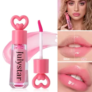 Heart Glow Lip Gloss, Hydrating Clear Shiny Lip Oil, Non-Sticky Moisturizing Formula, Long-Lasting Plumping Glossy Finish for Glass Lips