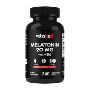Melatonin 20mg - 240 Fast Dissolve Tablets - Drug Free - Natural Berry Flavor - Vegetarian, Non-GMO, Gluten Free Melatonin 20mg - 240 Fast Dissolve Tablets - Drug Free - Natural Berry Flavor - Vegetarian, Non-GMO, Gluten Free