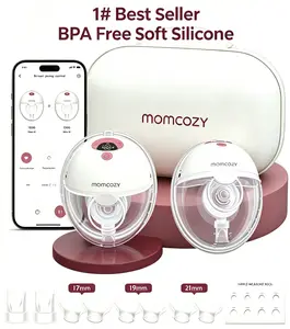 【Live Only】Momcozy Breast Pump Hands Free M5 Smart APP,Wearable Breast Pump of Baby Mouth Double-Sealed Flange with 3 Modes & 9 Levels, Electric Breast Pump Portable - 24mm
