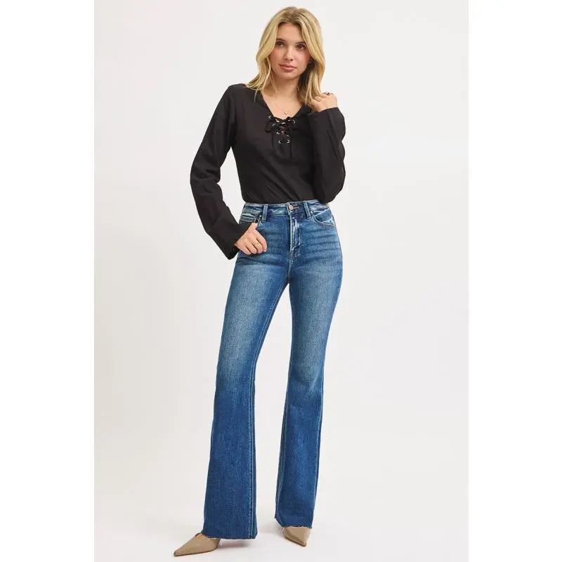 Risen High Rise Straight Flare Jeans