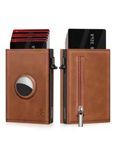 Men's Ultra-Thin RFID Blocking Metal Aluminum Wallet, Minimalist Business Design, Pop-Up Card Slots, ID Window, Compact Credit Card Holder