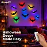 BougeRV 3D Bat Light LED Decorations, 12/24pcs Set, Halloween Spooky Decor, Bat/Spider/Butterfly Shapes, Bendable Wall Stickers, Easy Bubble-Free Application, Battery Powered, Non-Remote, Indoor Decor for Home, Party, Window, Door & Festival